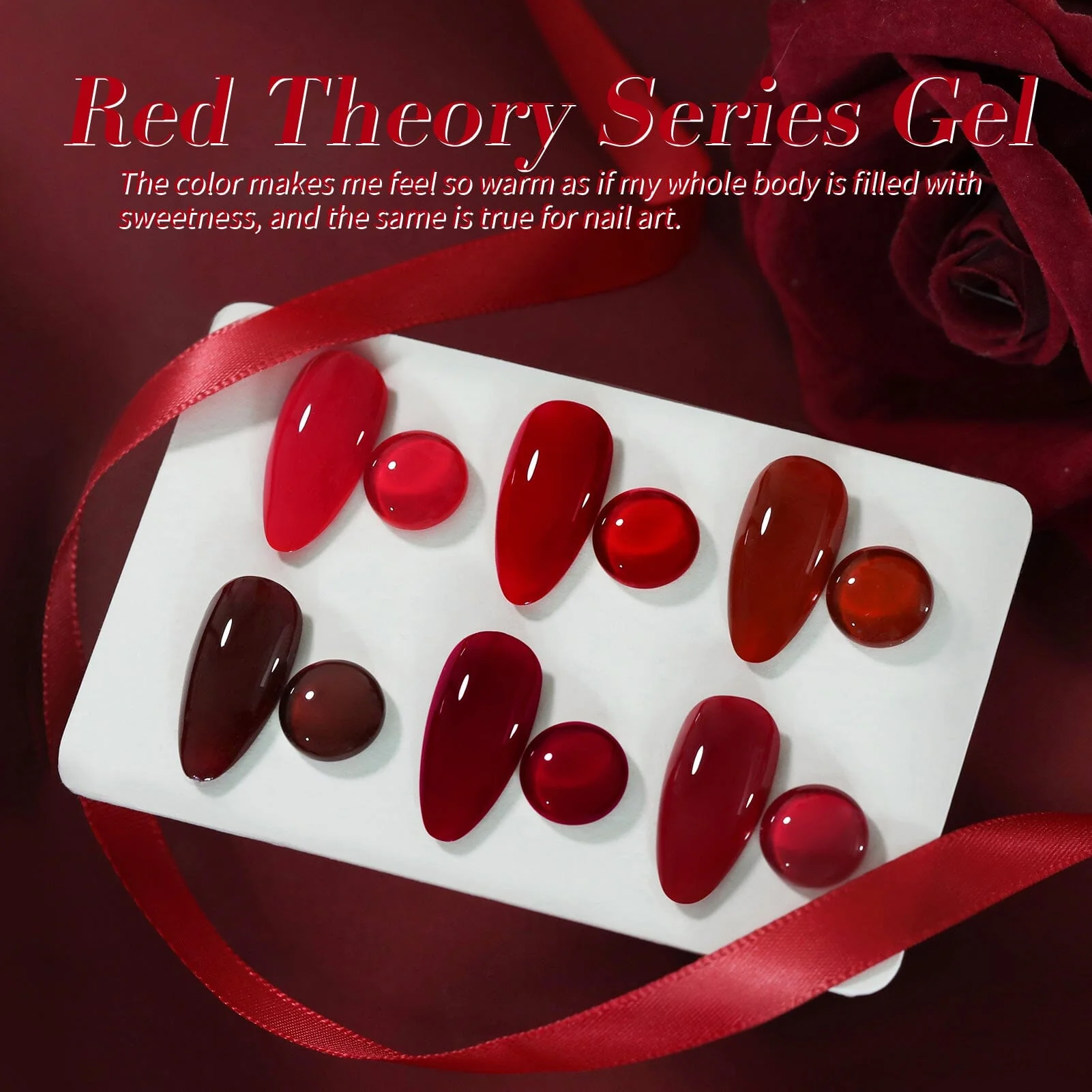 6 Colors Gel Polish Set S27 Red Theory 7ml - Image 5
