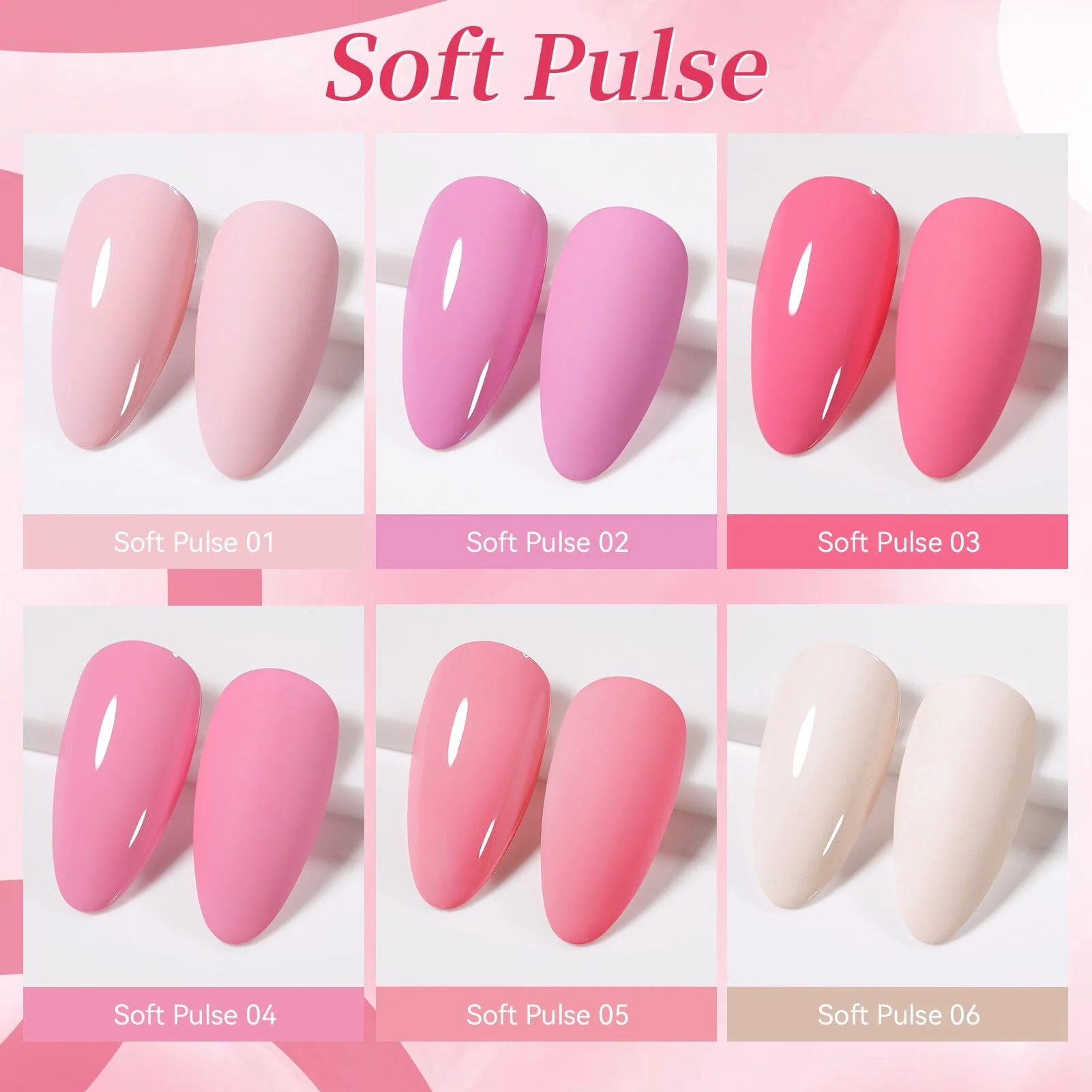 6 Colors Gel Set S44 Soft Pulse 7ml - Image 6
