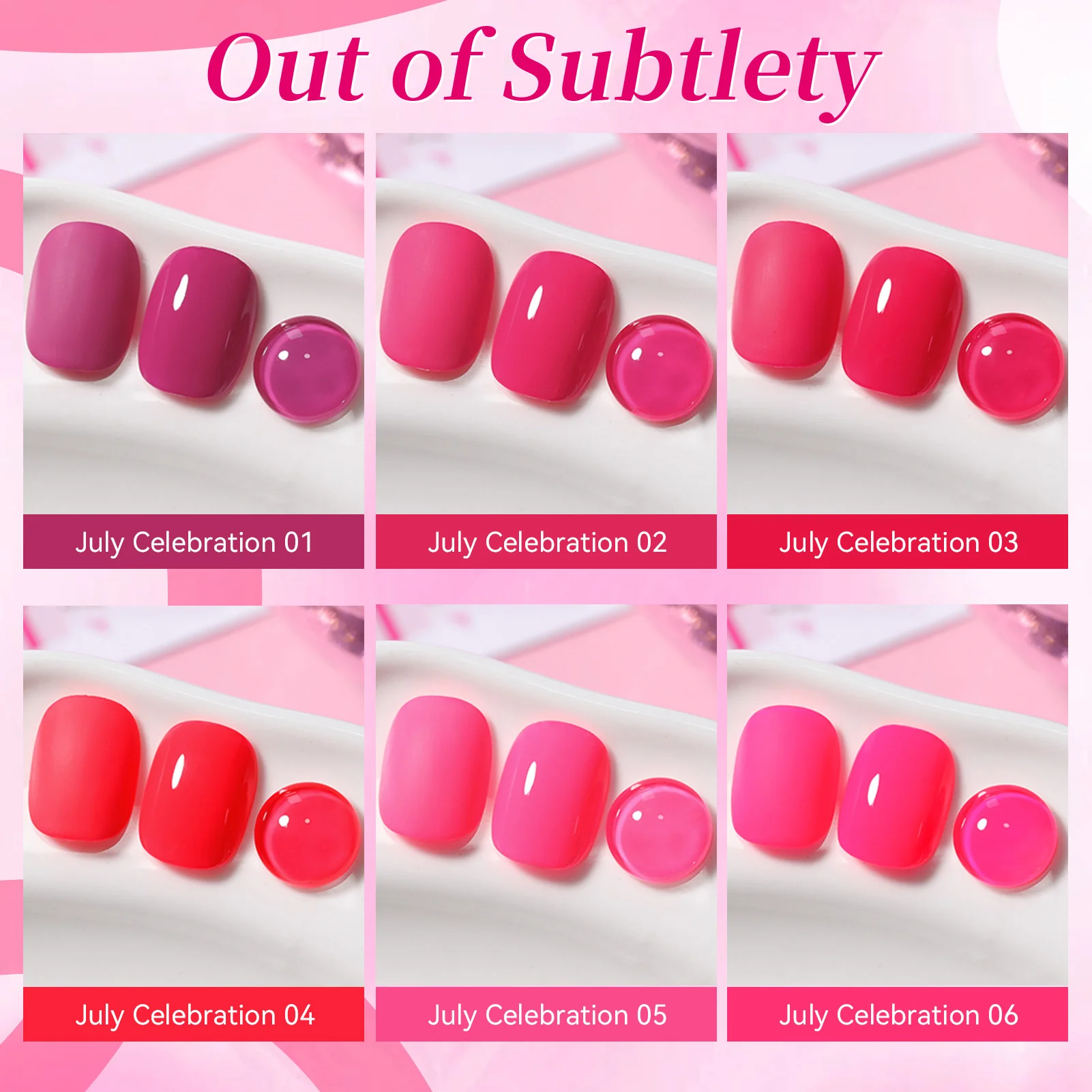 6 Colors Gel Set S48 Out of Subtlety 7ml - Image 5