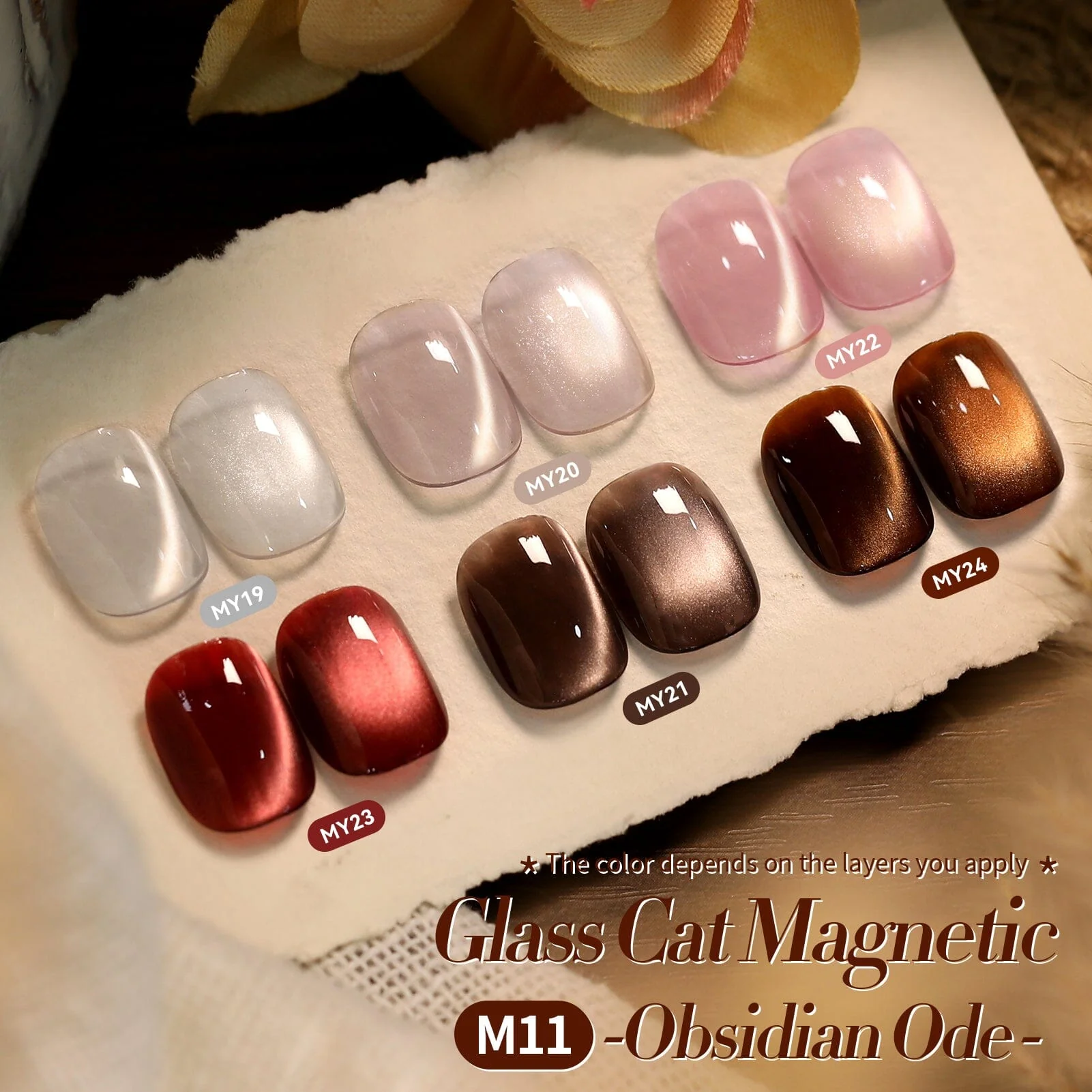 6 Colors Glass Cat Magnetic Gel M11 Obsidian Ode 7ml - Image 3