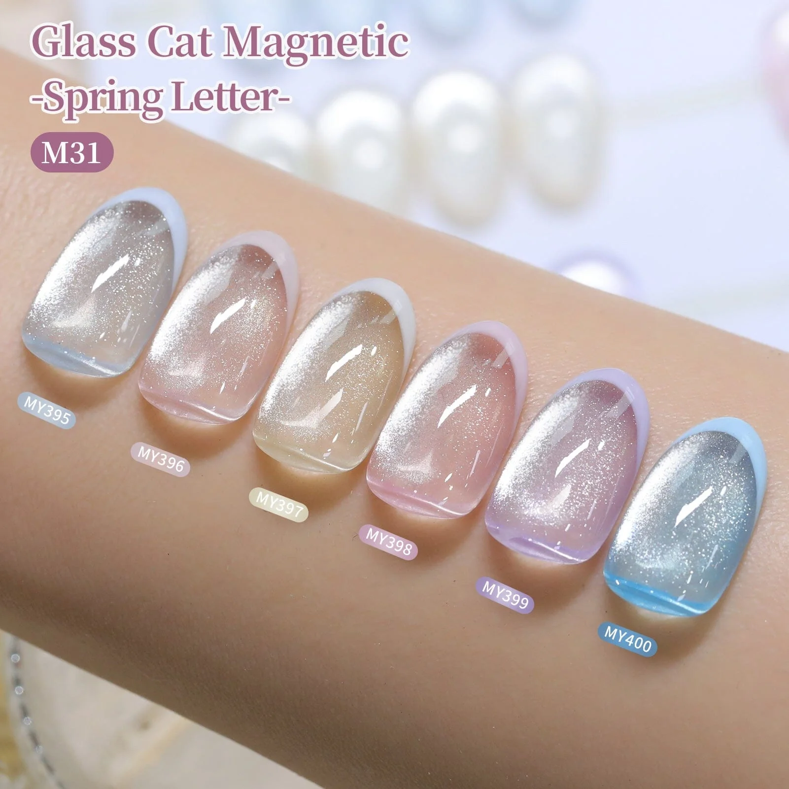 6 Colors Glass Cat Magnetic Gel M31 Spring Letter 7ml - Image 4