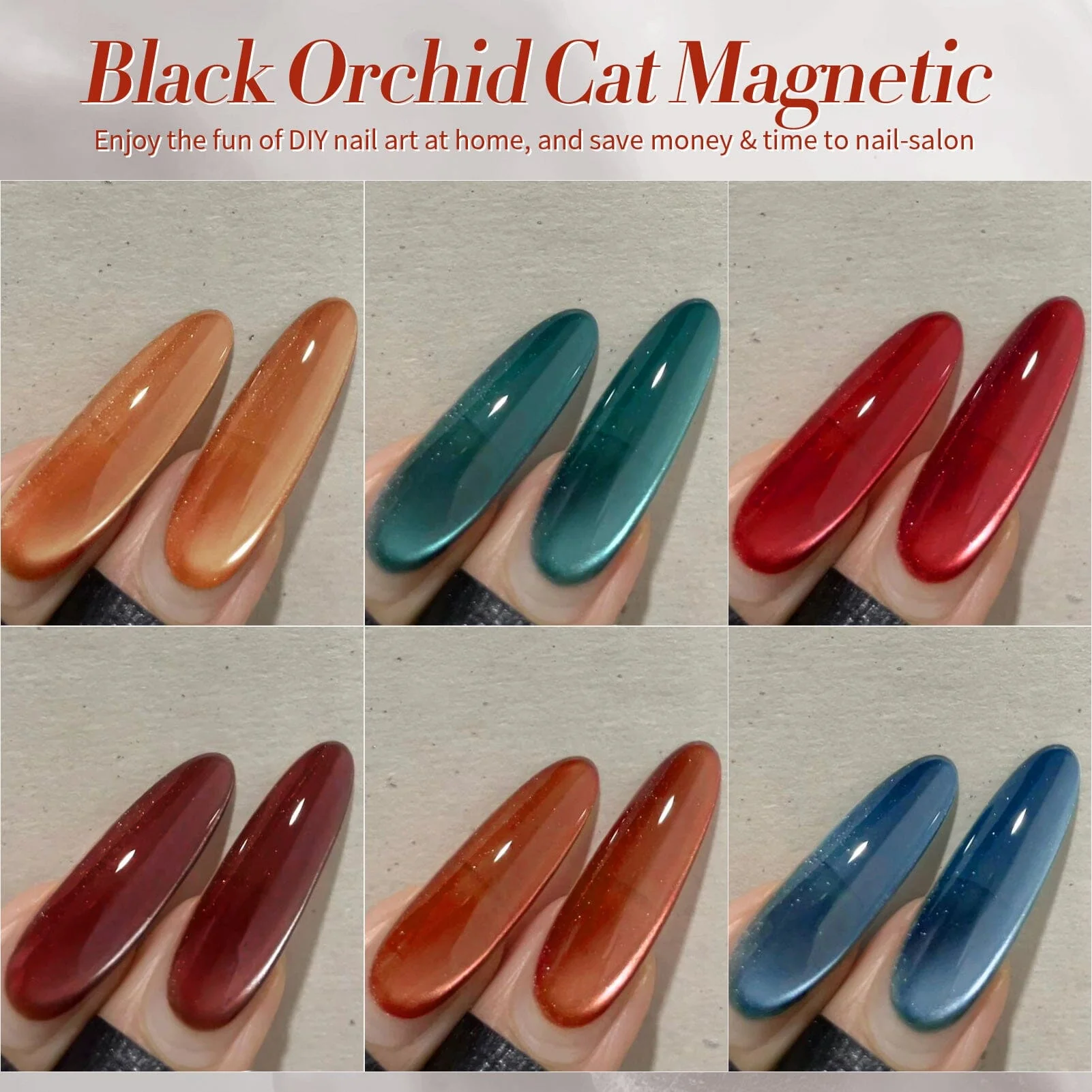 6 Colors Glass Cat Magnetic Gel M41 Black Orchid 7ml - Image 7