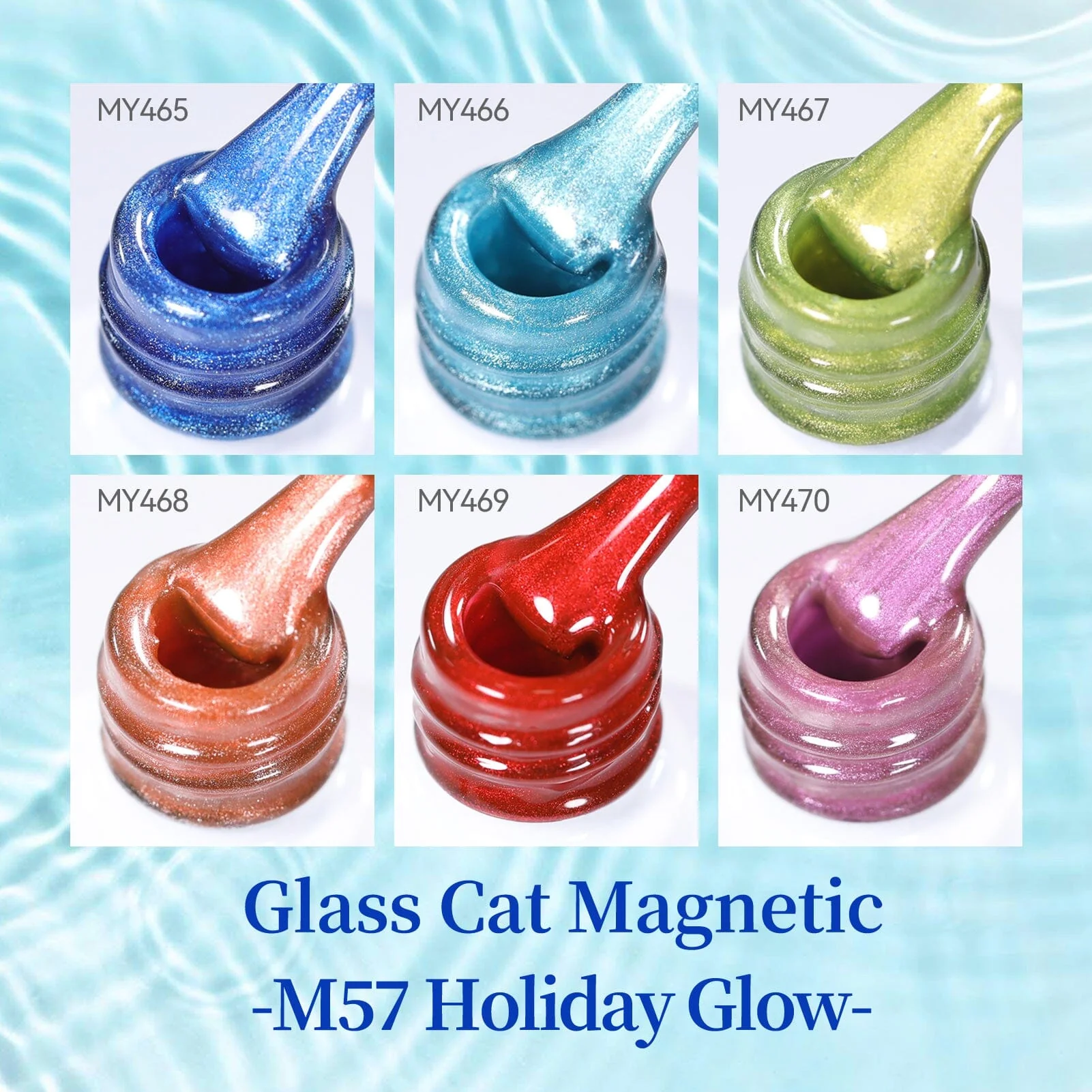 6 Colors Glass Cat Magnetic Gel M57 Holiday Glow 7ml - Image 4