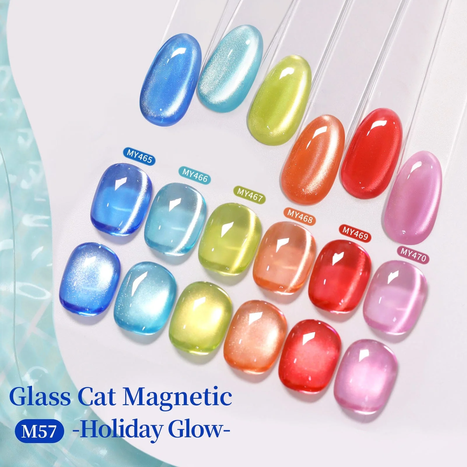 6 Colors Glass Cat Magnetic Gel M57 Holiday Glow 7ml - Image 5