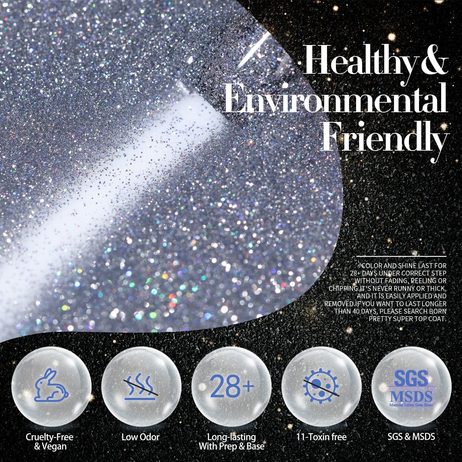 6 Colors Glitter Reflective Gel T05 Cloud 7ml - Image 10