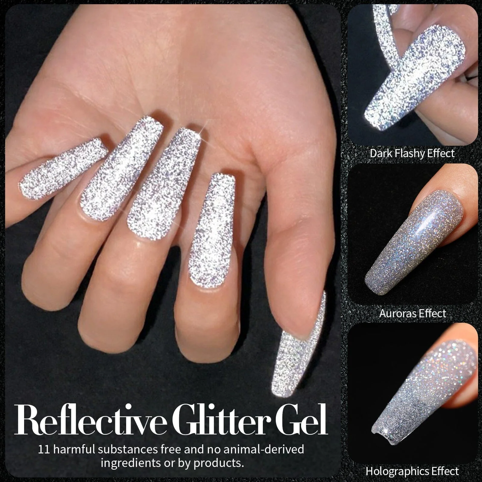 6 Colors Glitter Reflective Gel T05 Cloud 7ml - Image 5