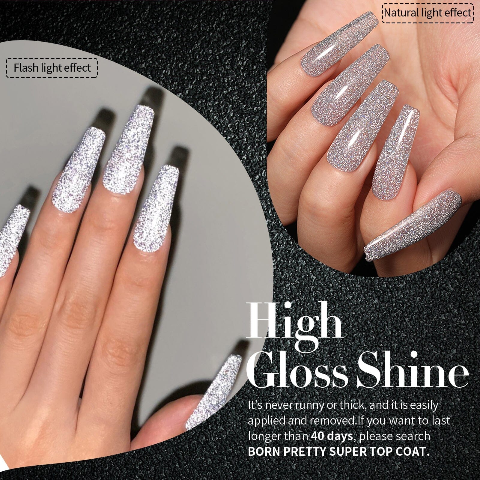 6 Colors Glitter Reflective Gel T05 Cloud 7ml - Image 7