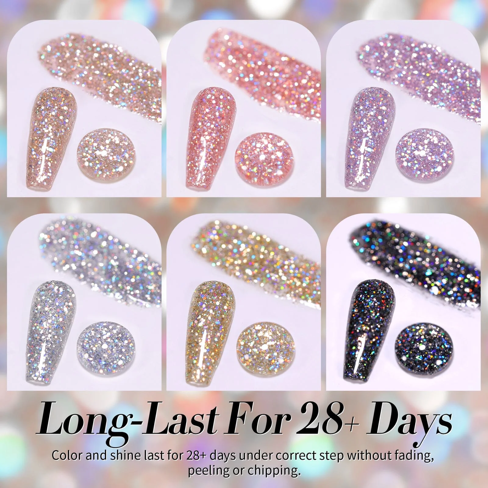 6 Colors Glitter Reflective Gel T07 Dream Star 7ml - Image 8
