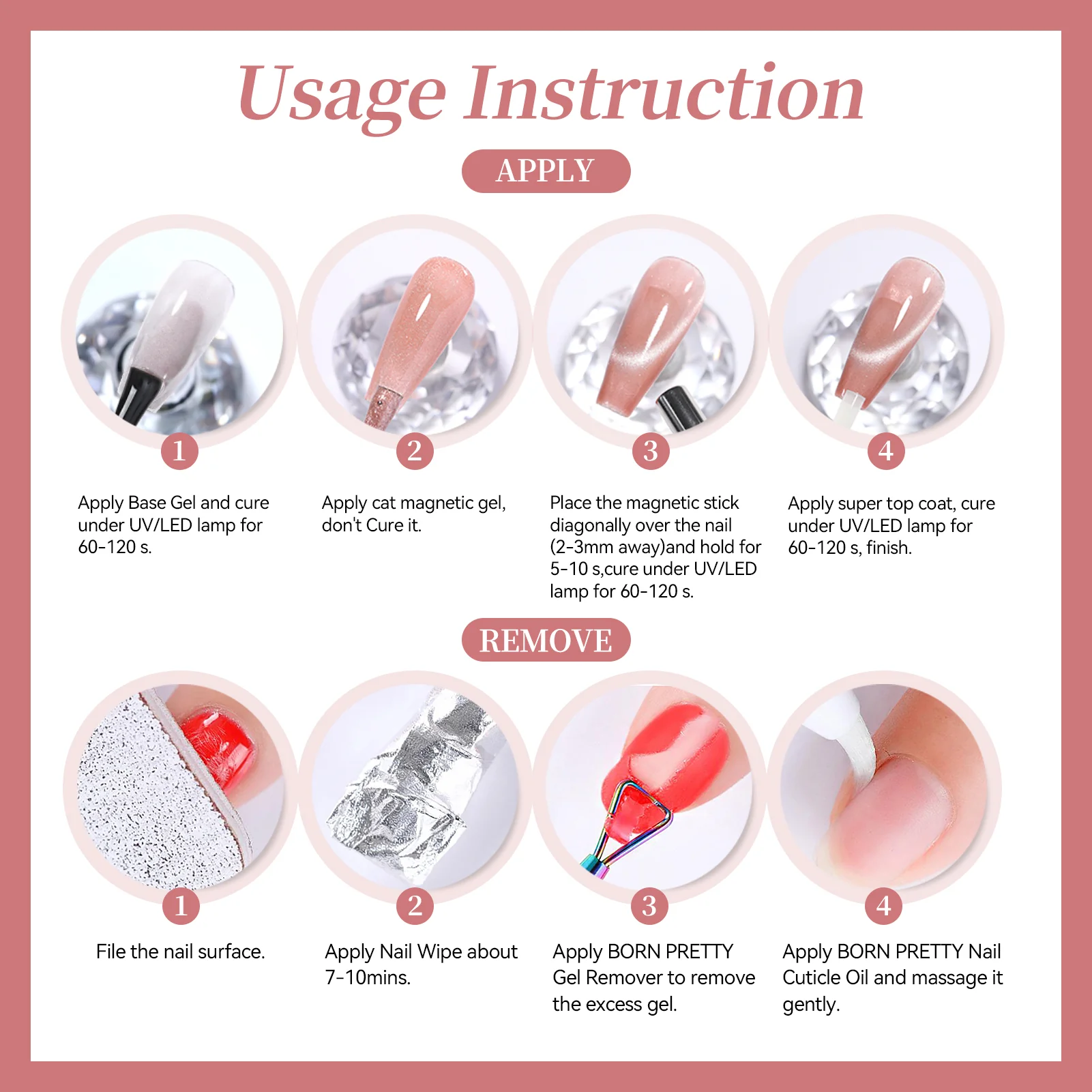 6 Colors Golden Cat Magnetic Gel M62 Moonlight Ballet 7ml - Image 9