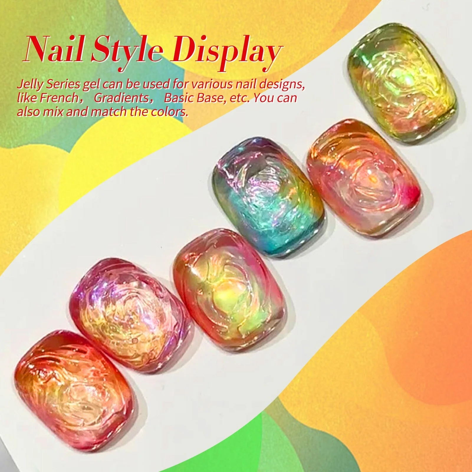 6 Colors Ice Jelly Gel Polish Rainbow Gleam 7ml - Image 8