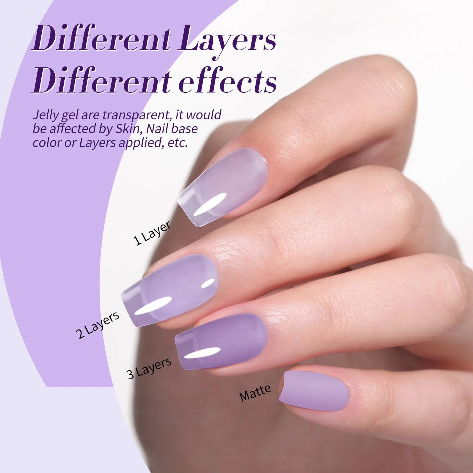 6 Colors Jelly Gel J04 Lilac Whispers 7ml - Image 3