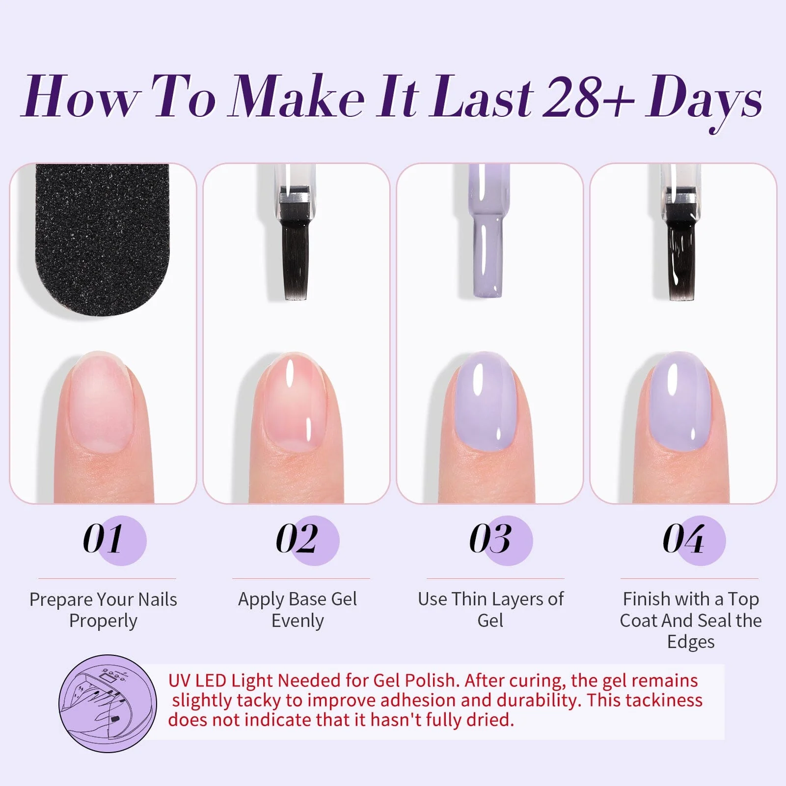 6 Colors Jelly Gel J04 Lilac Whispers 7ml - Image 9