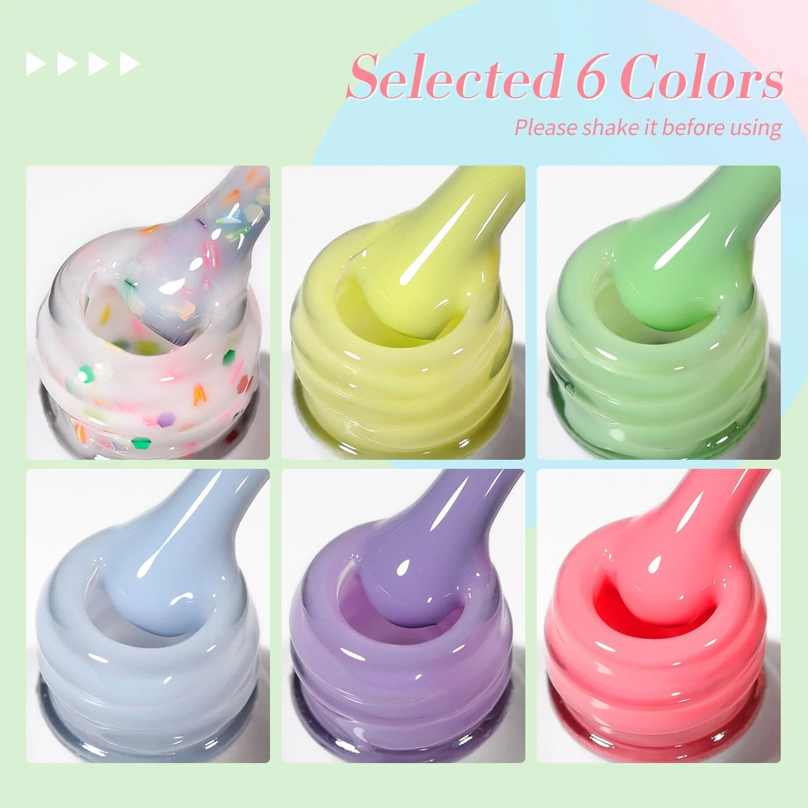 6 Colors Jelly Gel J05 Candy Glass 7ml - Image 5