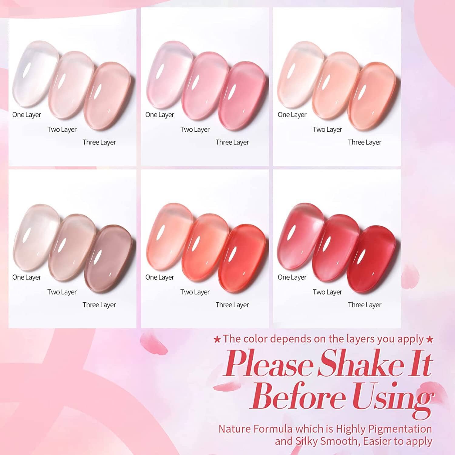 6 Colors Jelly Gel J18 Jelly Rose 7ml - Image 5