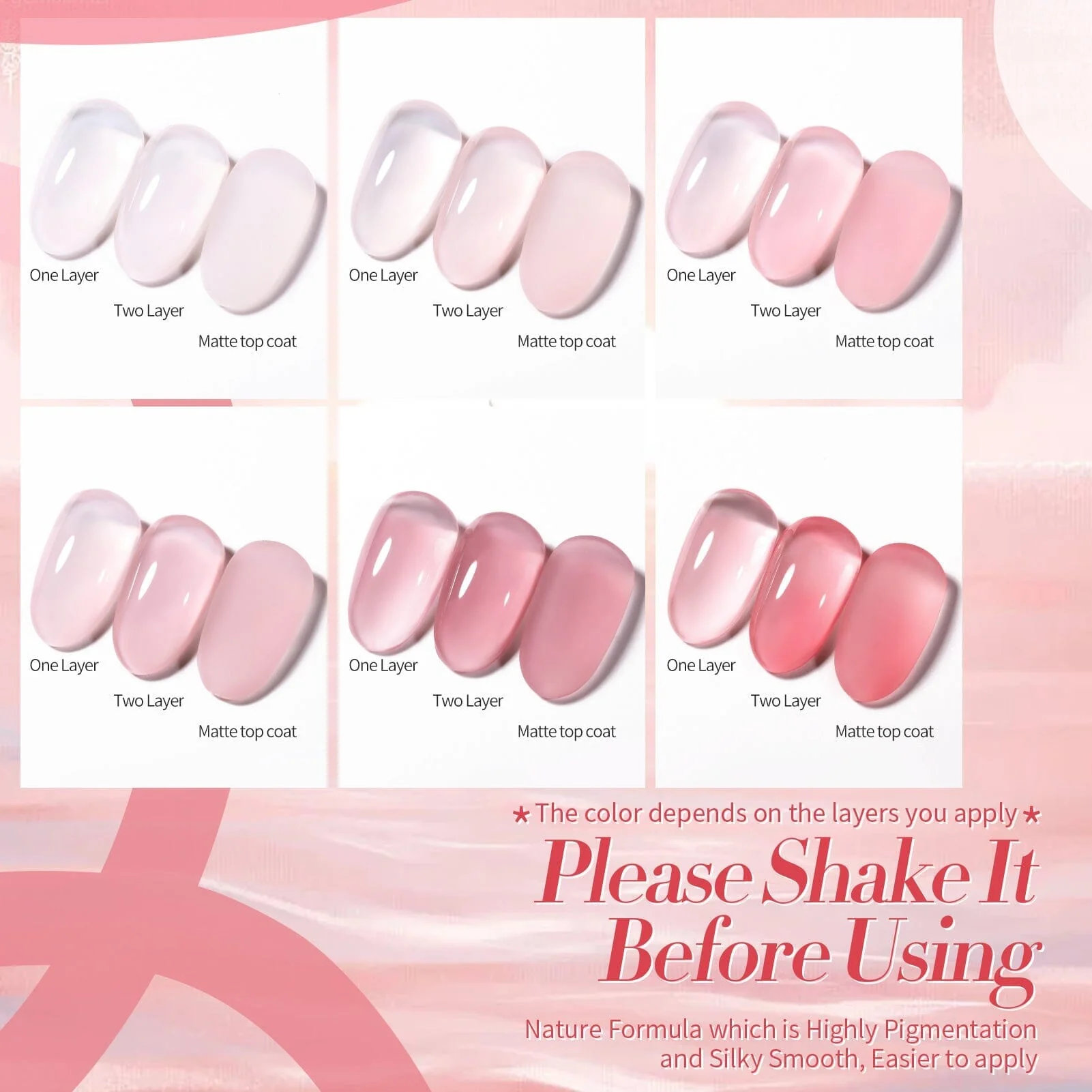 6 Colors Jelly Gel J20 Pink Forever 7ml - Image 4