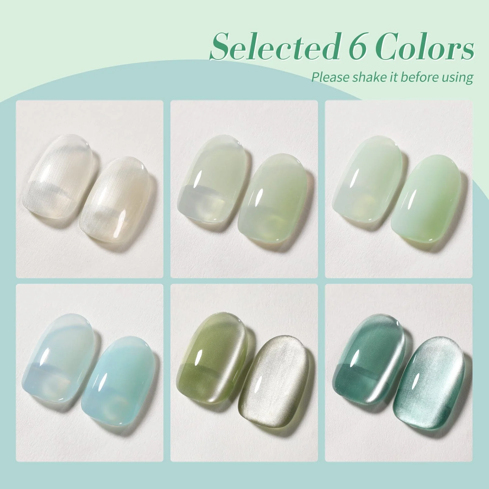 6 Colors Jelly Gel J28 Jade Breeze 7ml - Image 7