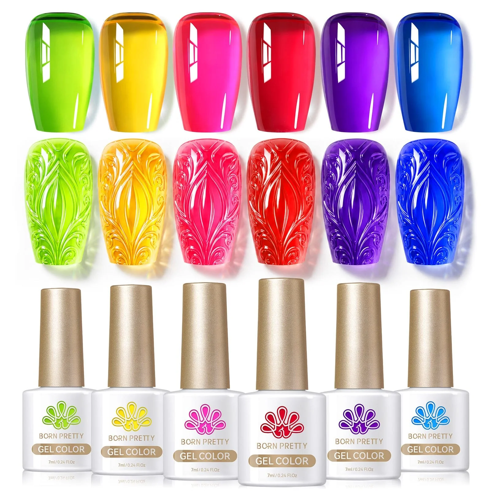 6 Colors Jelly Gel J29 Neon Garden 7ml - Image 10