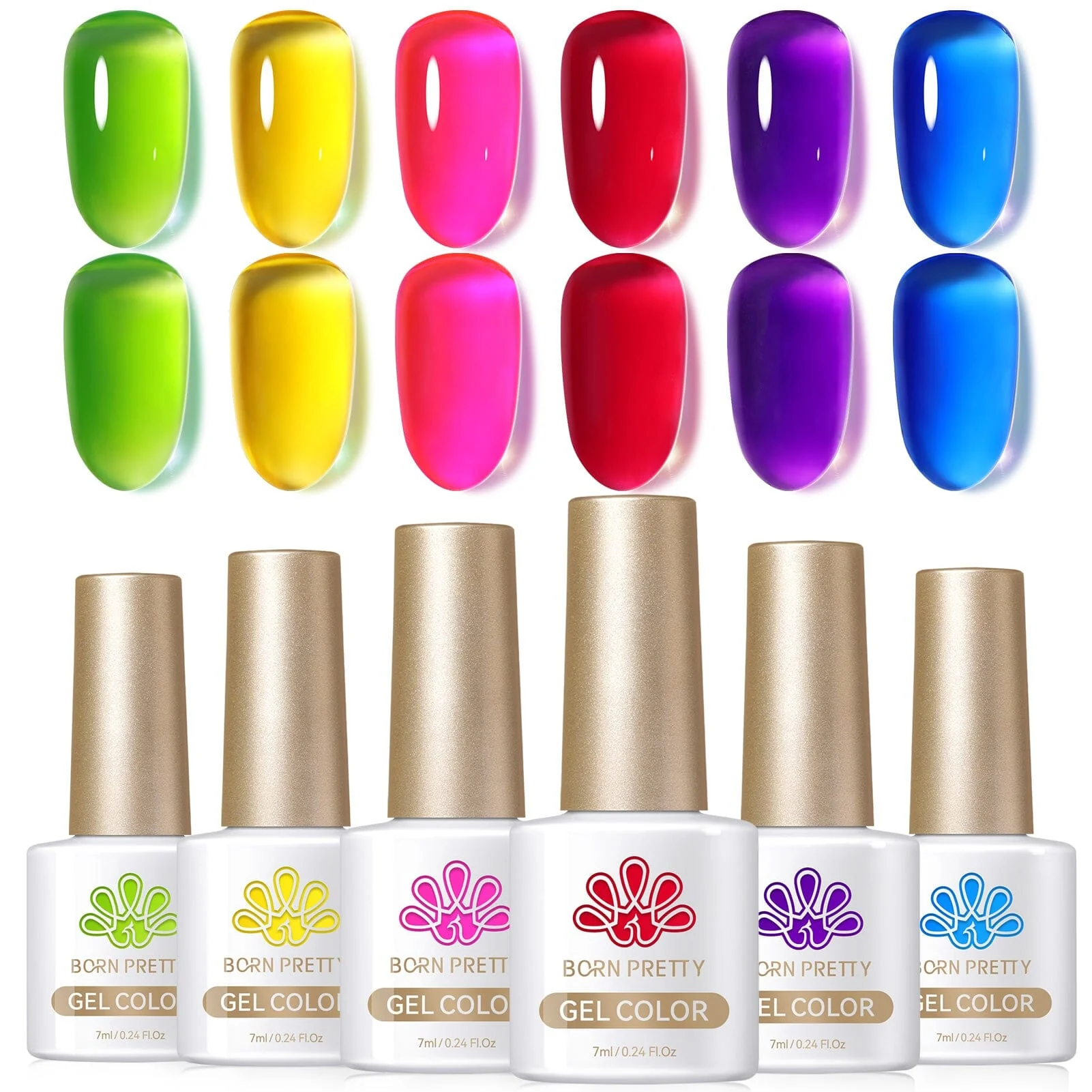 6 Colors Jelly Gel J29 Neon Garden 7ml - Image 11