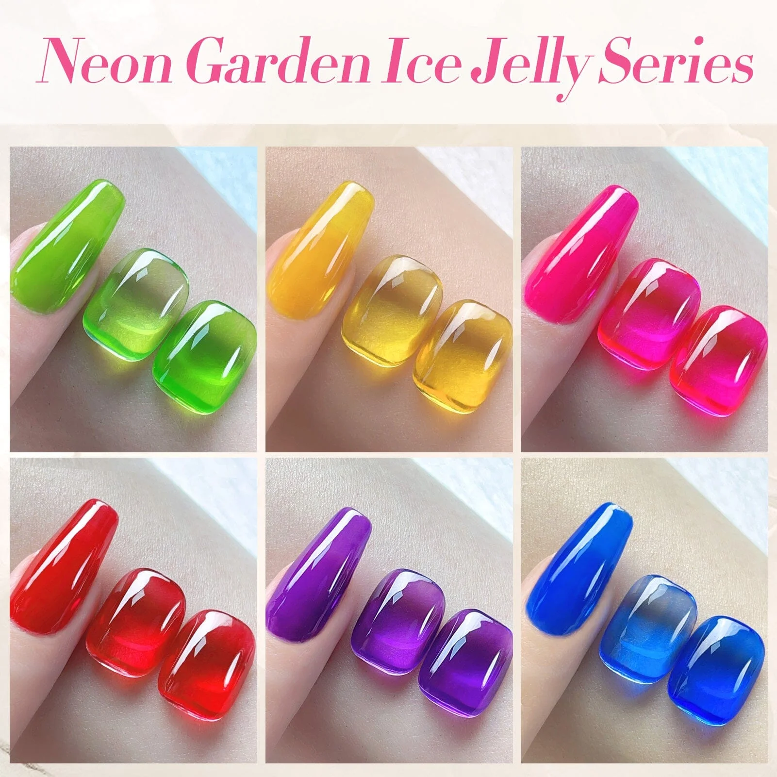 6 Colors Jelly Gel J29 Neon Garden 7ml - Image 7