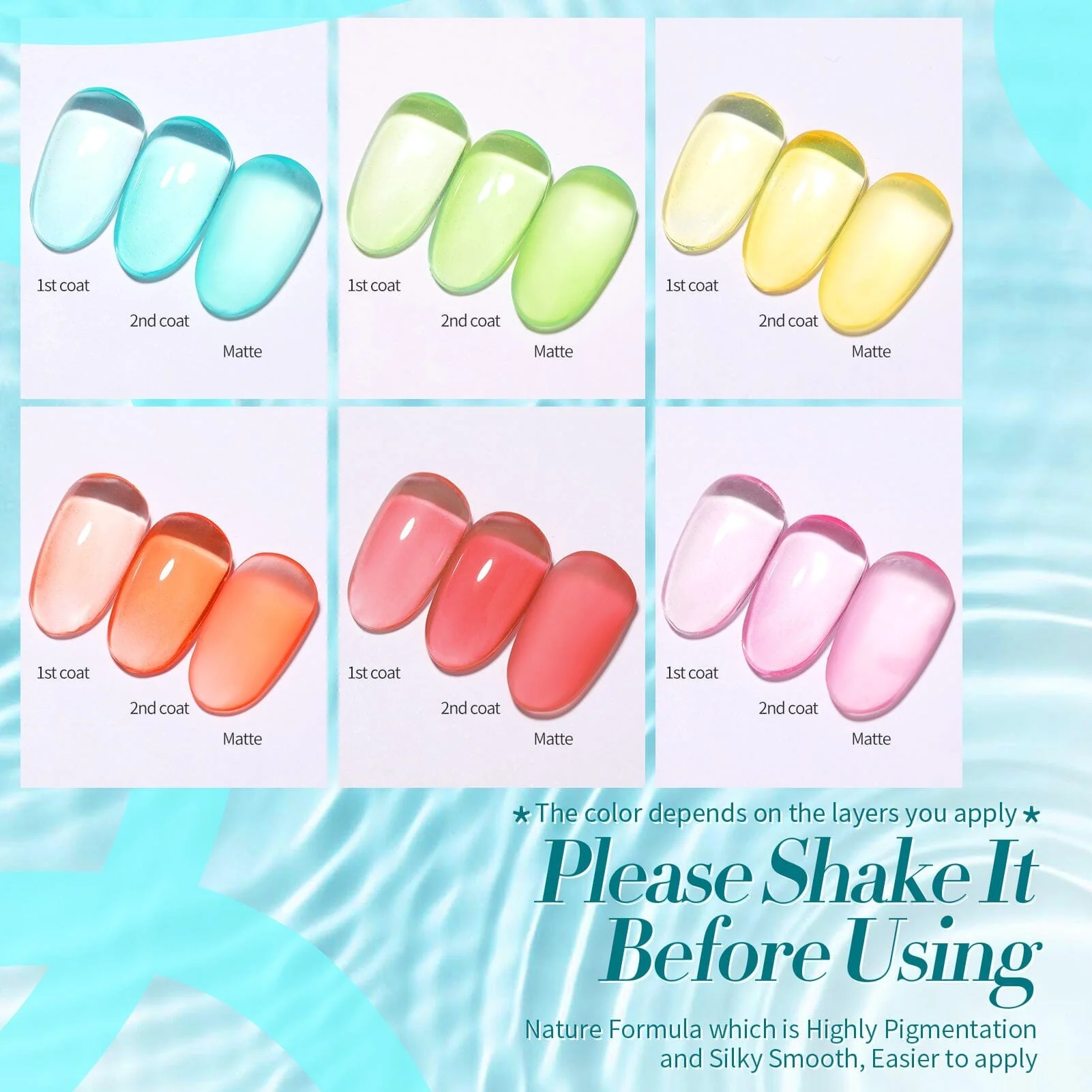 6 Colors Jelly Gel J30 Sea Glass 7ml - Image 12