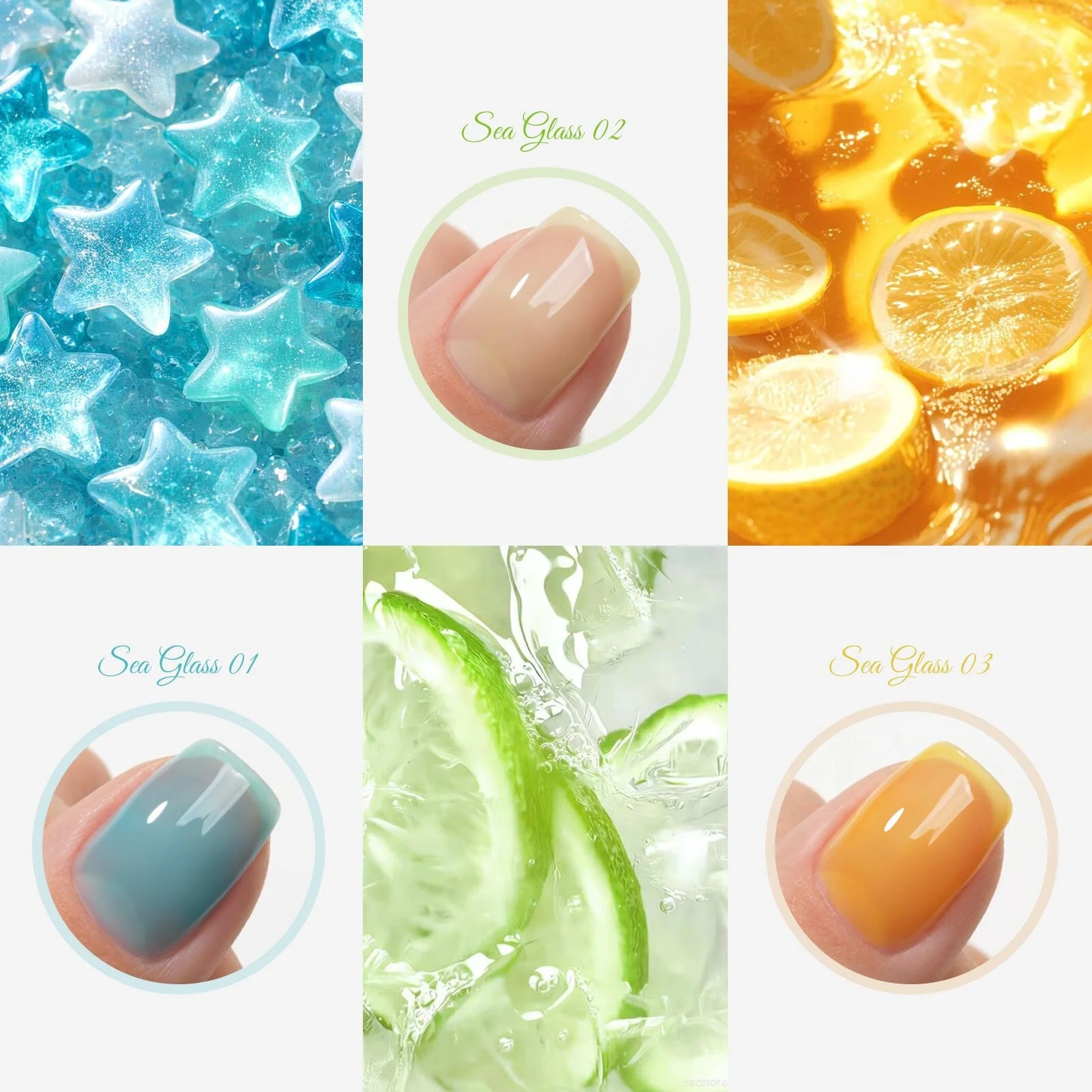 6 Colors Jelly Gel J30 Sea Glass 7ml - Image 3