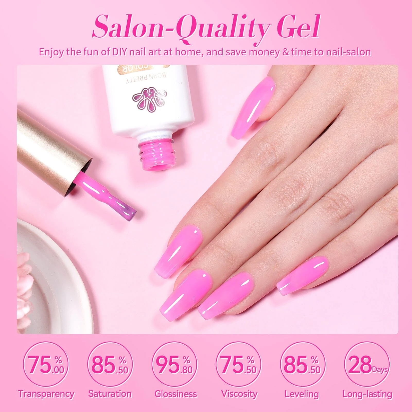 6 Colors Jelly Gel J31 Pink Muse 7ml - Image 7