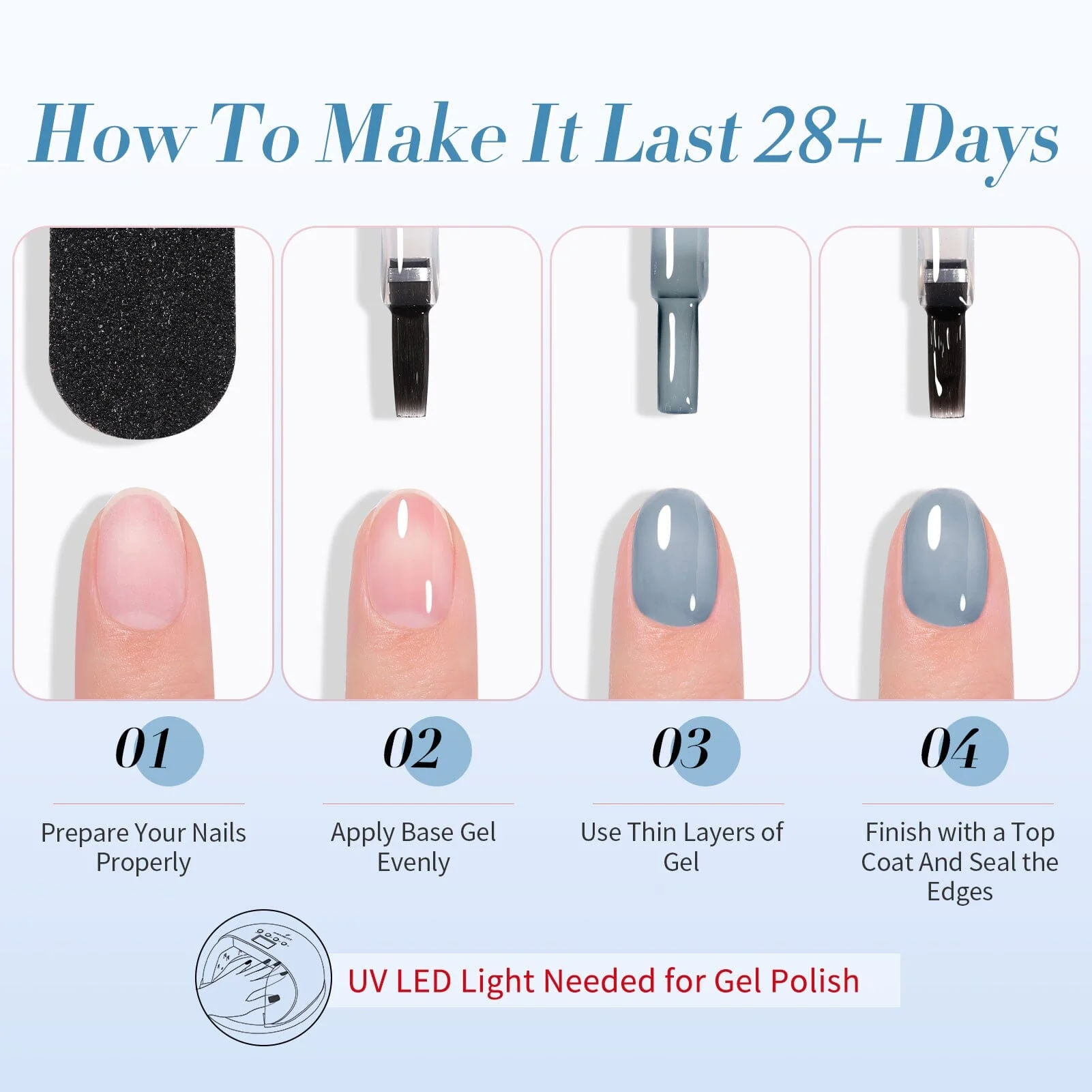 6 Colors Jelly Gel J34 Misty Blue 7ml - Image 10
