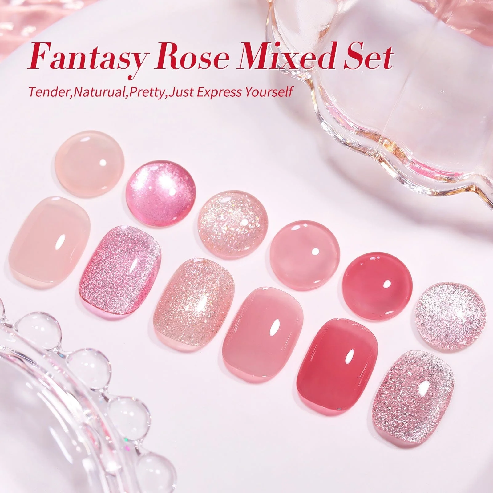 6 Colors Jelly Gel J44 Fantasy Rose 7ml - Image 10