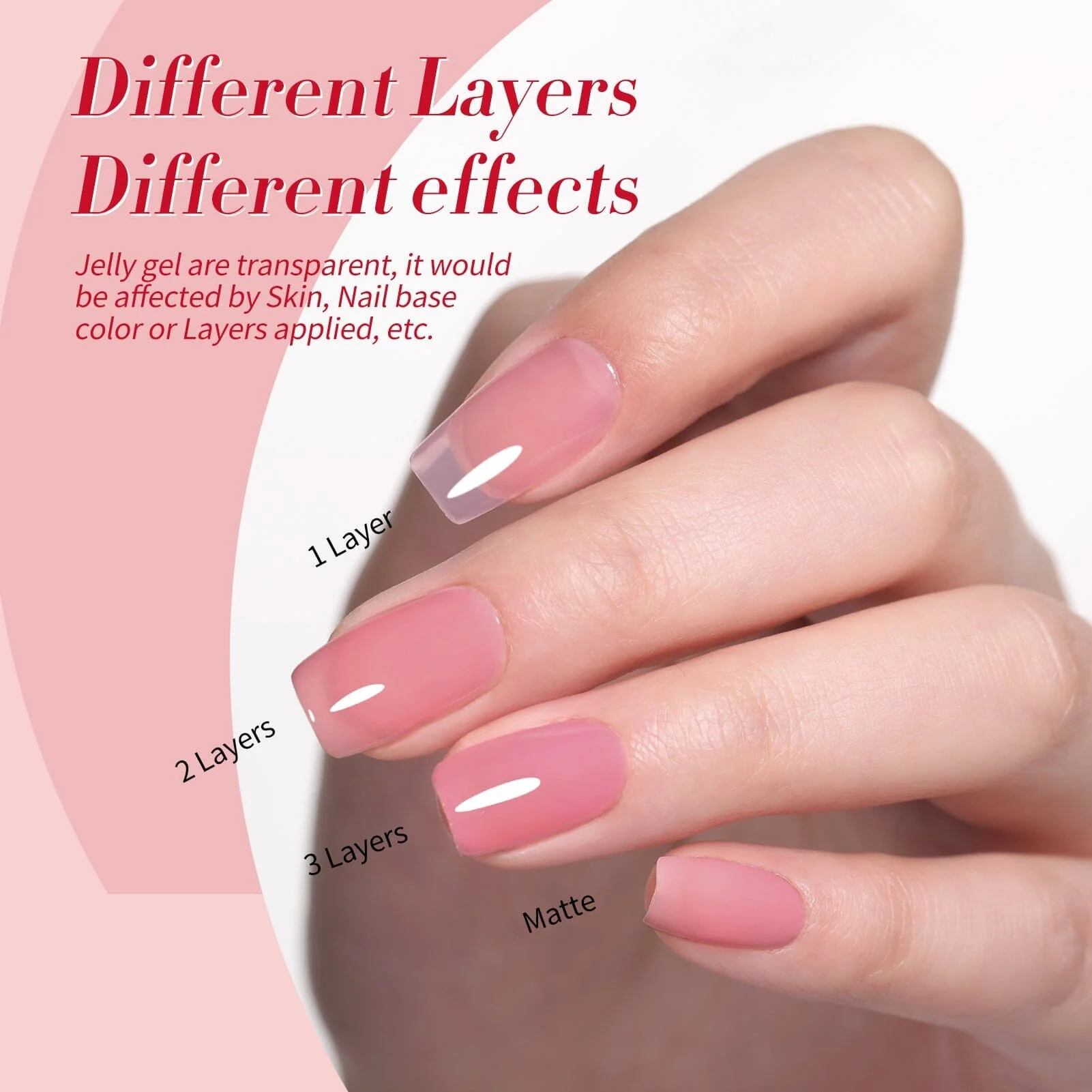 6 Colors Jelly Gel J44 Fantasy Rose 7ml - Image 4