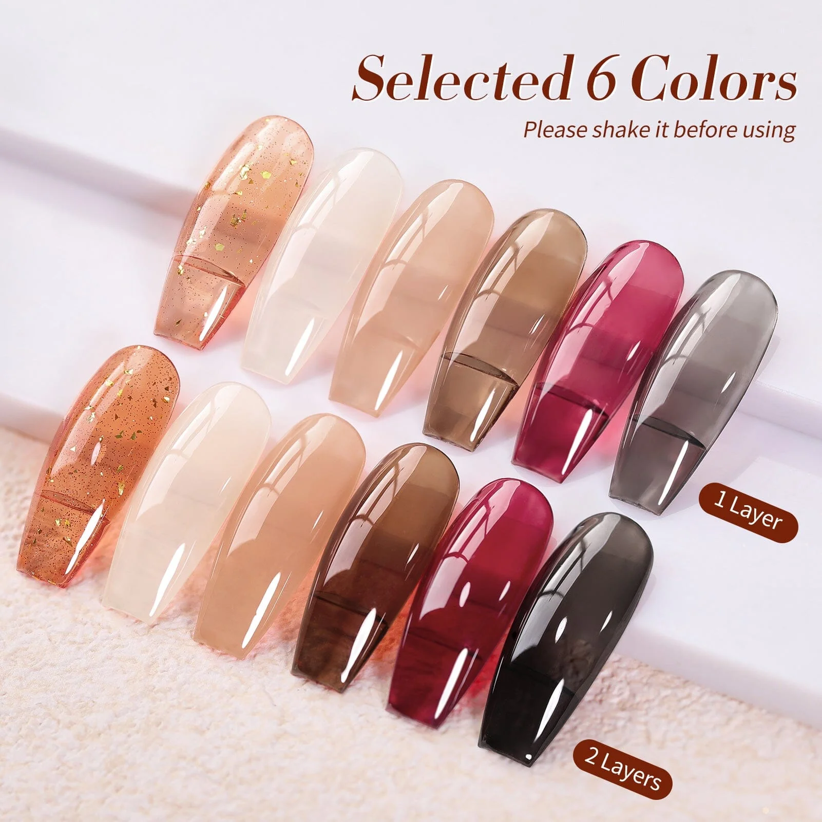 6 Colors Jelly Gel Polish Set Cozy Hearth 7ml - Image 7