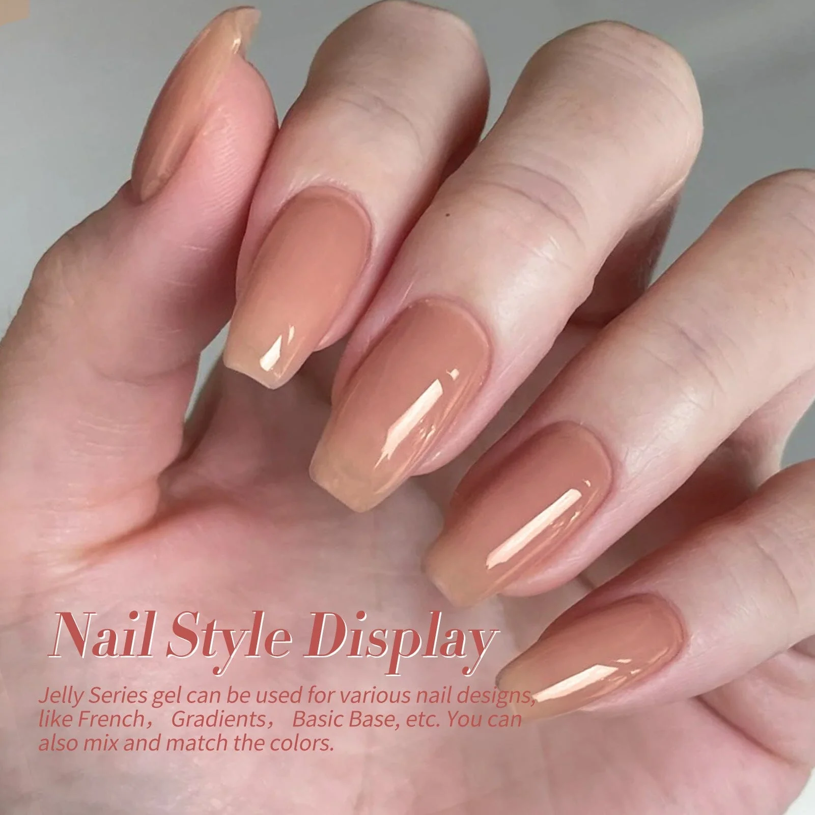 6 Colors Jelly Gel Polish Set J35 Pink-Veil 7ml - Image 4