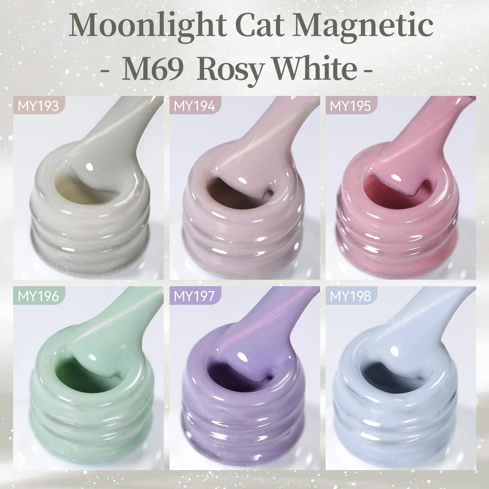 6 Colors Moonlight Cat Magnetic Gel M69 Rosy White 7ml - Image 5