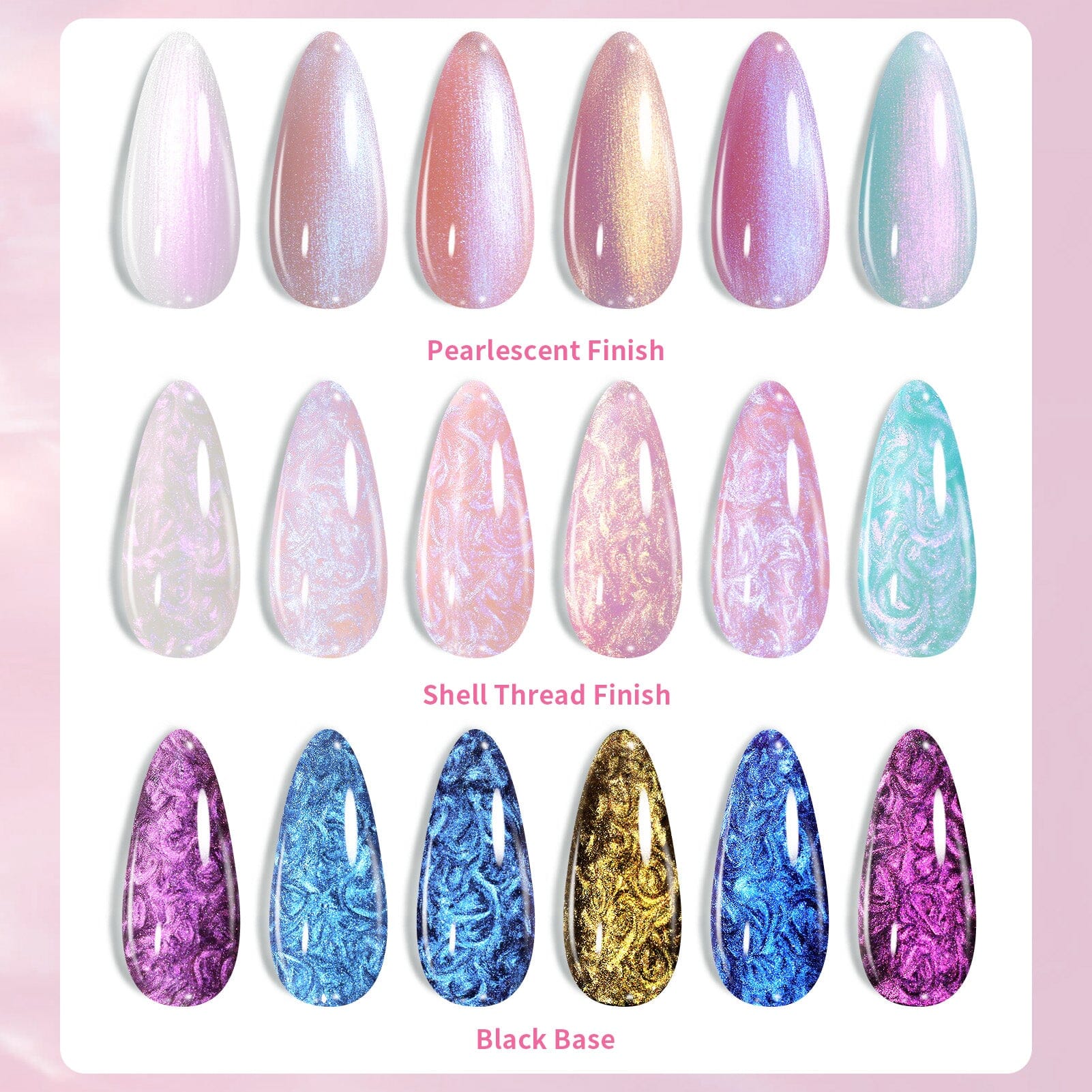 6 Colors Pearl Thread Swirl Gel T02 Nebulas 7ml - Image 9