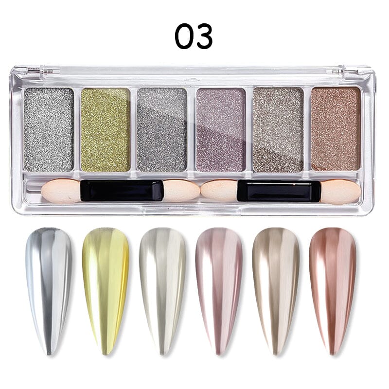 6 Grids Metallic Mirror Chrome Nail Powder - Image 12
