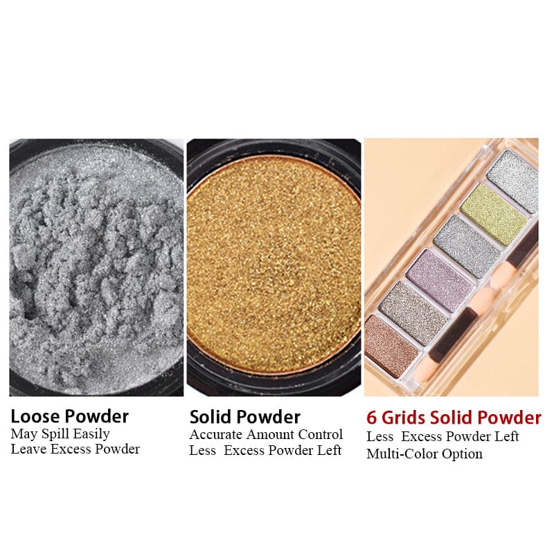6 Grids Metallic Mirror Chrome Nail Powder - Image 4