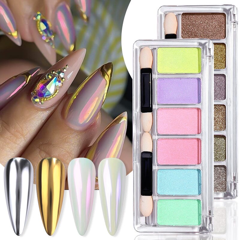 6 Grids Metallic Mirror Chrome Nail Powder - Image 5