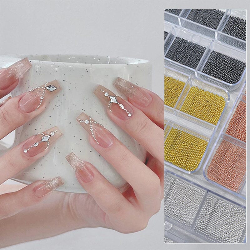 6 Grids Steel Beads Mixed Color & Size #01 - Image 5
