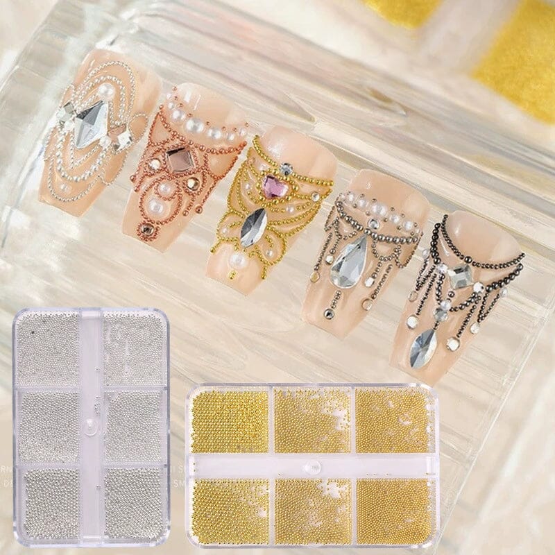 6 Grids Steel Beads Mixed Color & Size #01 - Image 9