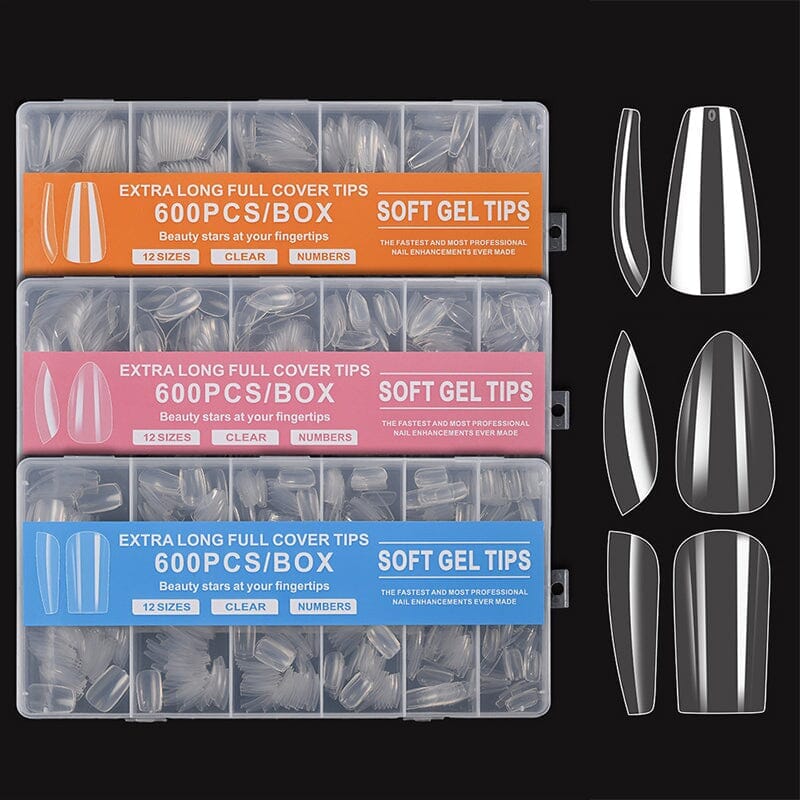 600pcs Coffin Transparent False Nail Tips - Image 11