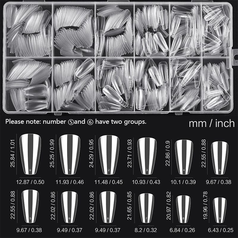 600pcs Coffin Transparent False Nail Tips - Image 2