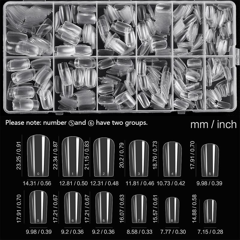 600pcs Square Transparent False Nail Tips - Image 2