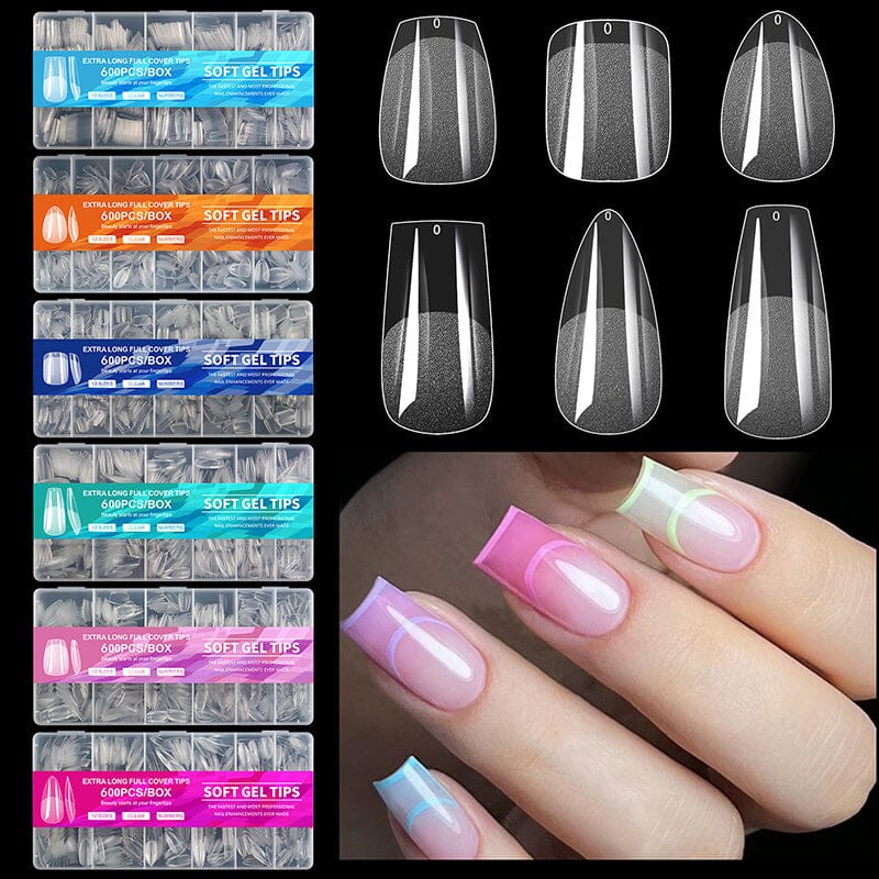 600pcs Water Drop Semi-matte False Nail Tips - Image 3