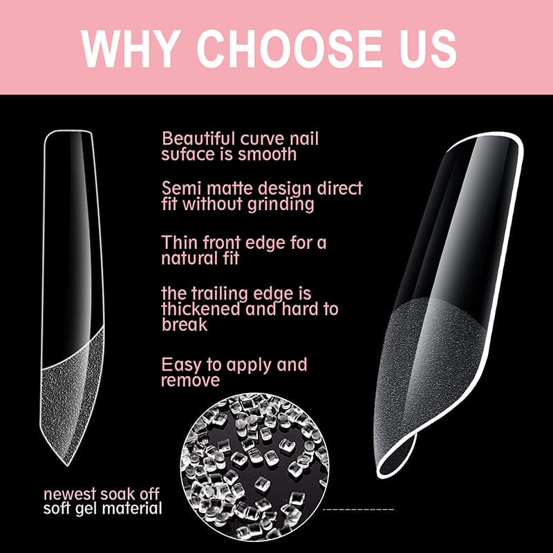 600pcs Water Drop Semi-matte False Nail Tips - Image 6