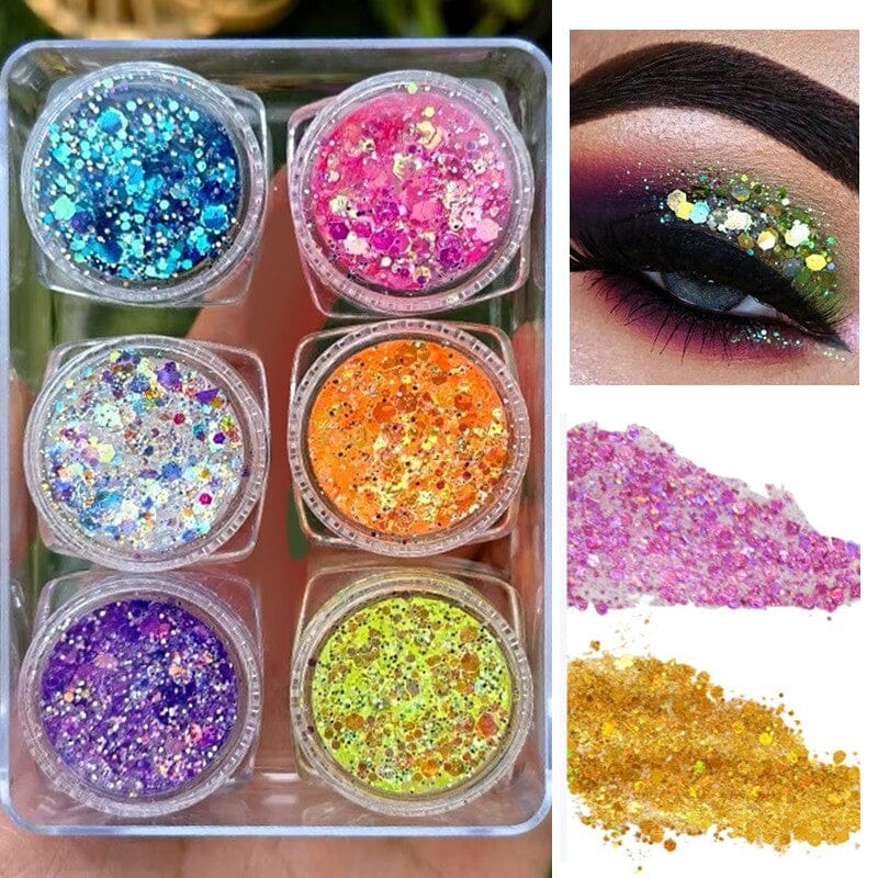 6pcs Hexagon #02 Glitter Sequins Set - Image 3