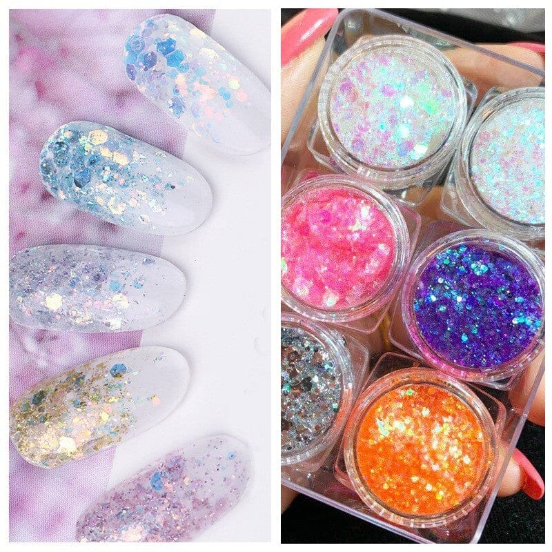 6pcs Hexagon #04 Glitter Sequins Set - Image 2