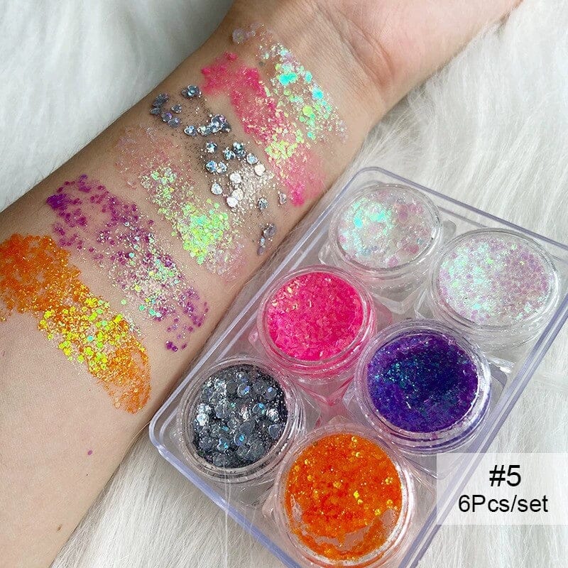 6pcs Hexagon #02 Glitter Sequins Set - Image 4