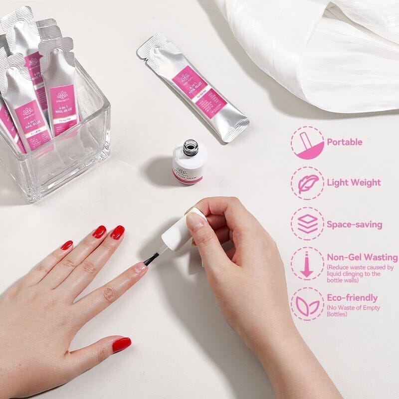 2pcs Set 6 in 1 Nail Glue Gel Polish 15ml - Image 4