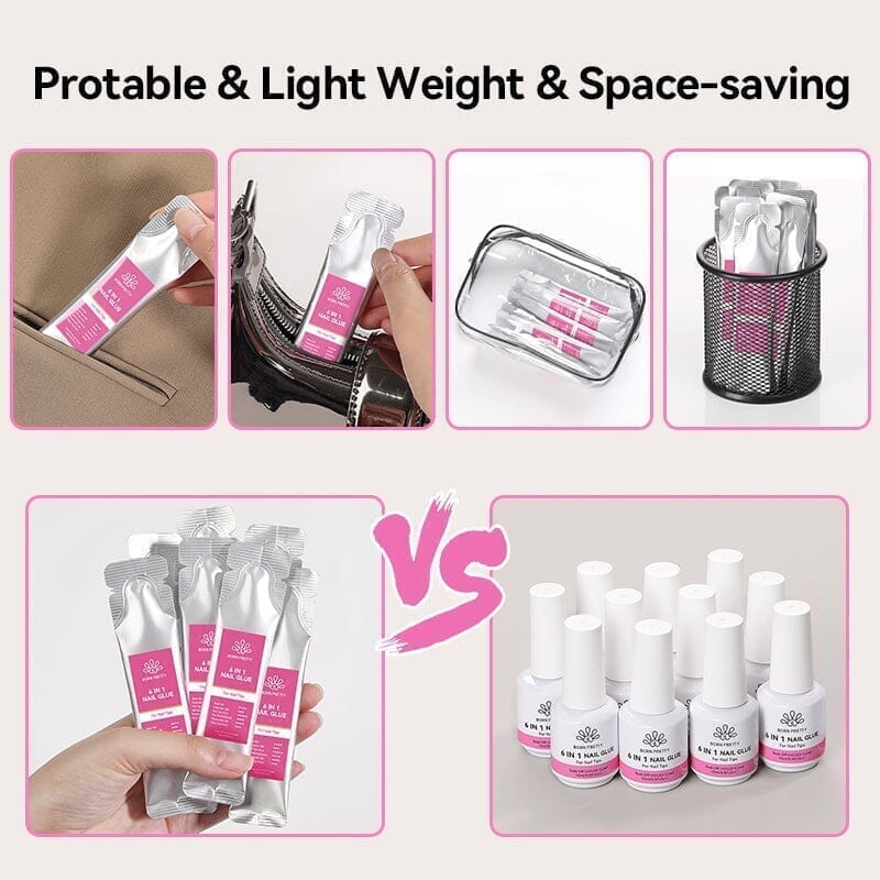 2pcs Set 6 in 1 Nail Glue Gel Polish 15ml - Image 5