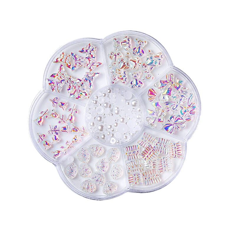 7 Grids 3D Decorations Bowknot Butterfly #01