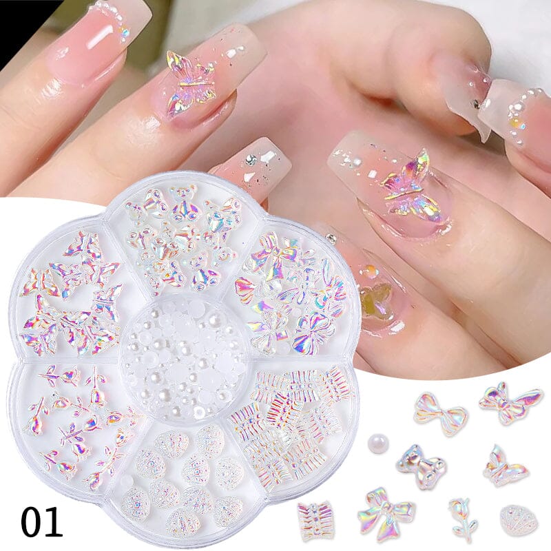 7 Grids 3D Decorations Bowknot Butterfly #01 - Image 2